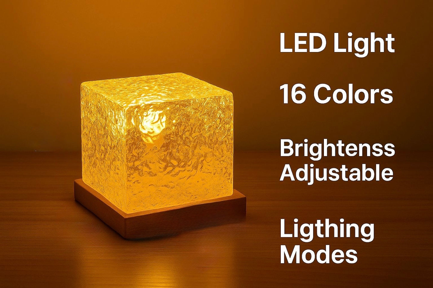 LuminGlow Crystal Flame Cube