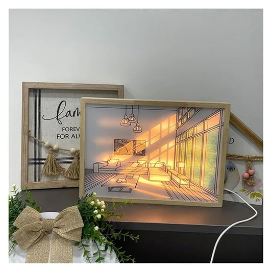 Premium Illuminating Photo Frame: USB-Powered Wall Art & Night Light