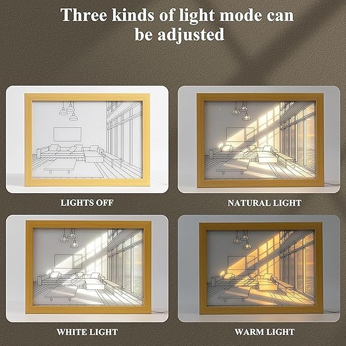 Premium Illuminating Photo Frame: USB-Powered Wall Art & Night Light