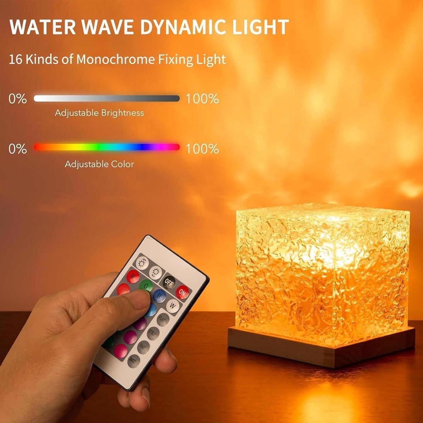 LuminGlow Crystal Flame Cube