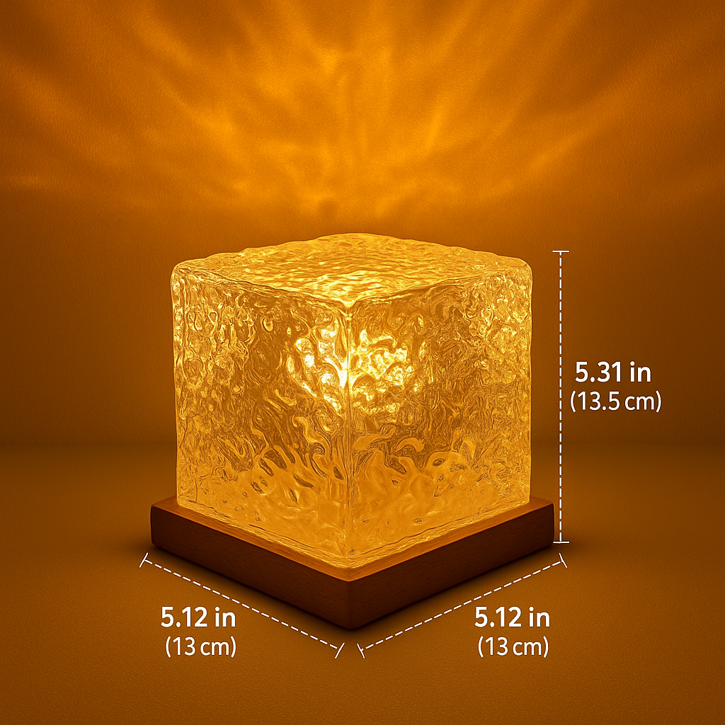 LuminGlow Crystal Flame Cube