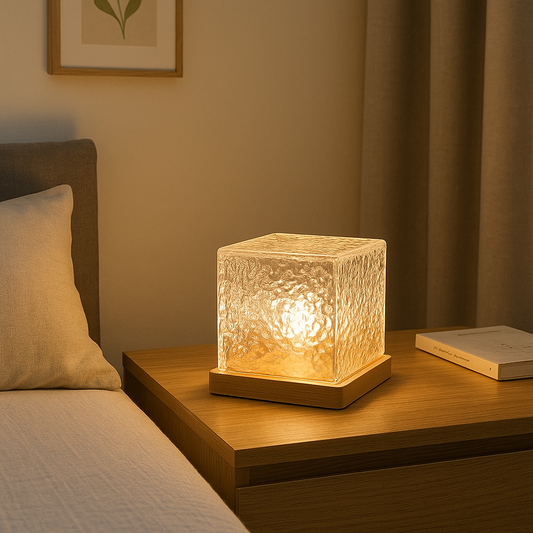 LuminGlow Crystal Flame Cube