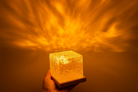LuminGlow Crystal Flame Cube