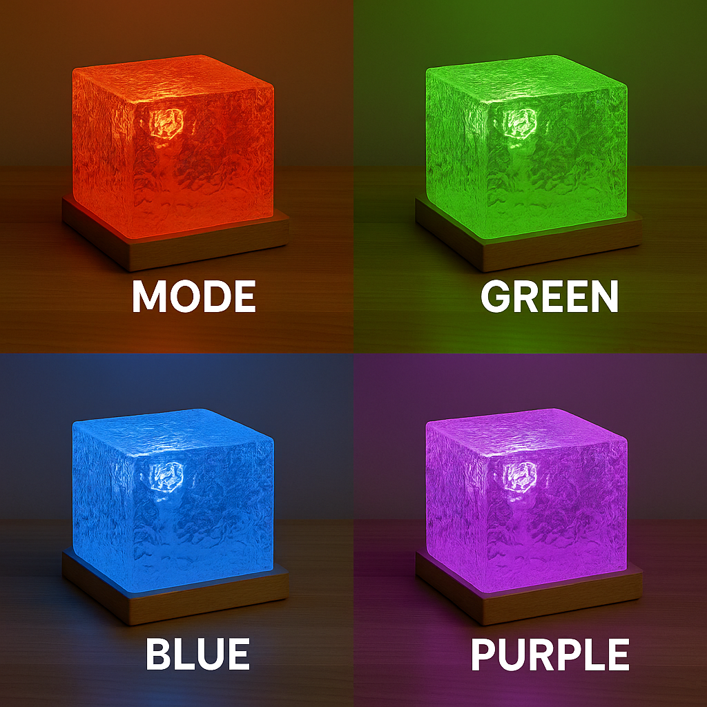 LuminGlow Crystal Flame Cube