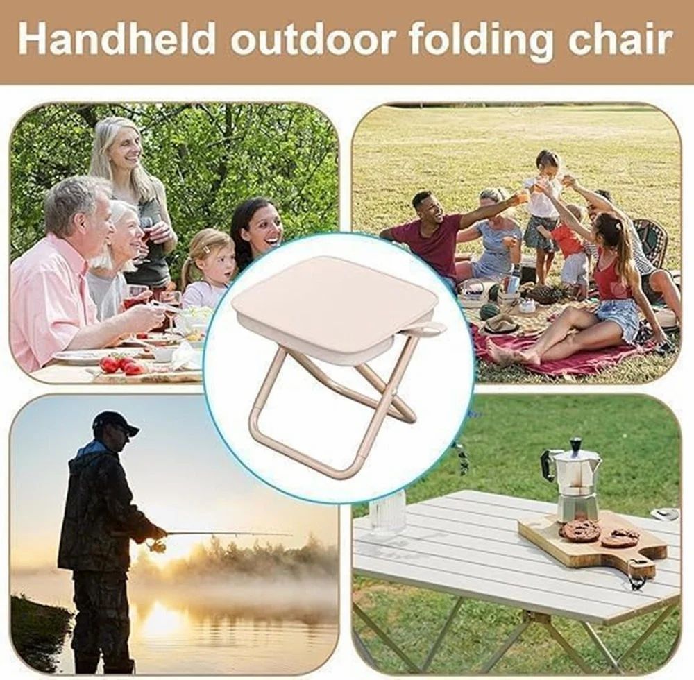 Plastic Portable Folding Stool With Pouch