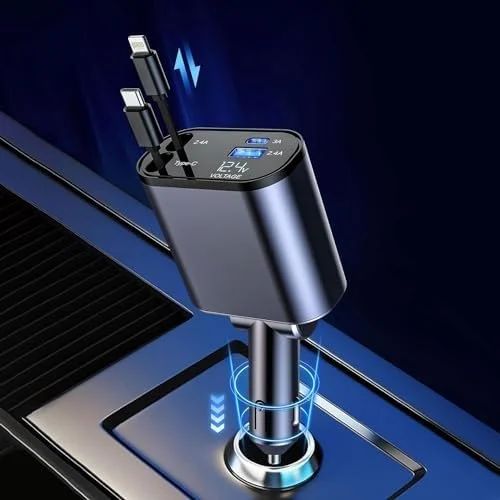 Retractable Car Charger 120W 4 in 1
